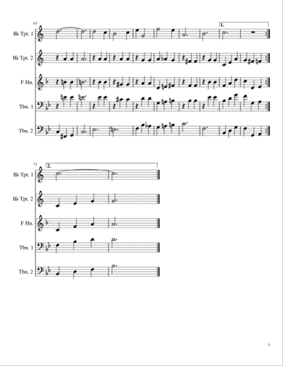 Let Me Call You Sweetheart for Brass Quartet with optional horn Brass Quartet scores gallery preview page 5