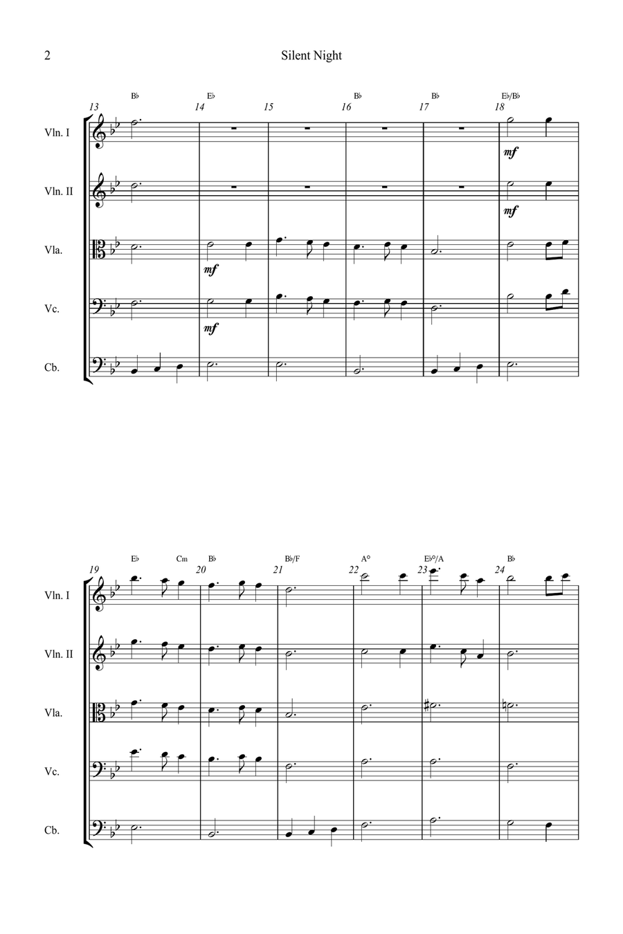 Silent Night String Quintet scores gallery preview page 2