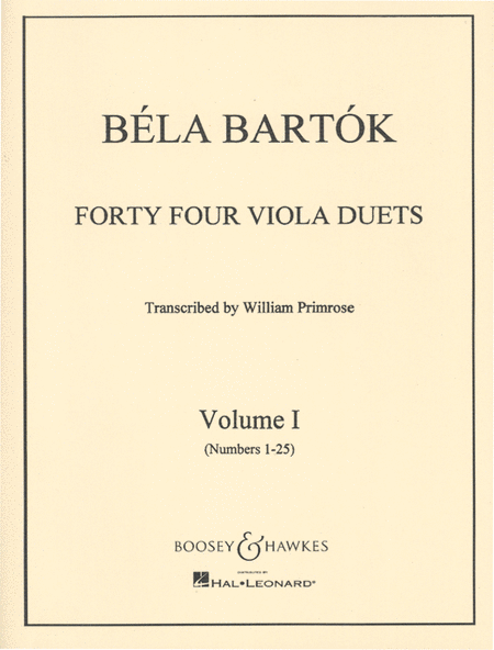 Bela Bartok: 44 Duets 1 Vol. Primrose