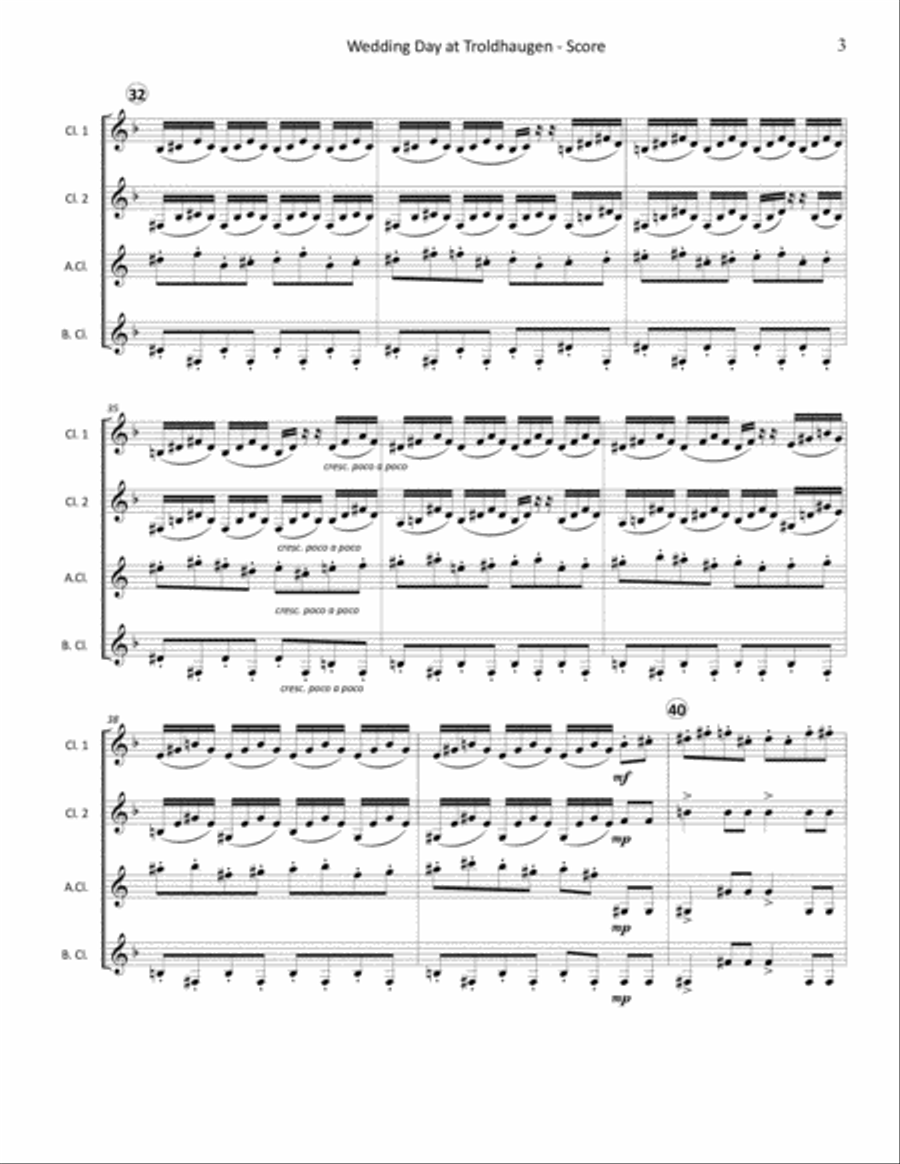 Wedding Day at Troldhaugen for Clarinet Quartet Clarinet Quartet scores gallery preview page 5