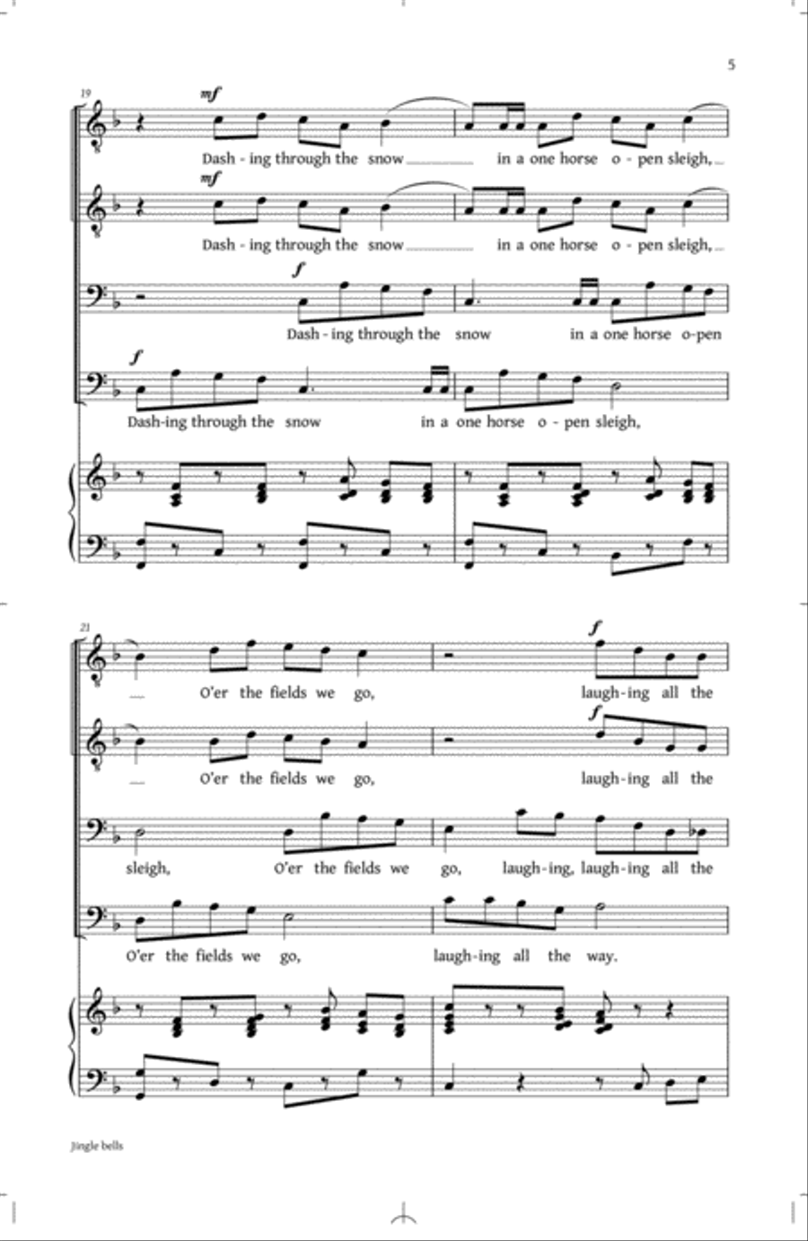 Jingle Bells TTBB scores gallery preview page 4