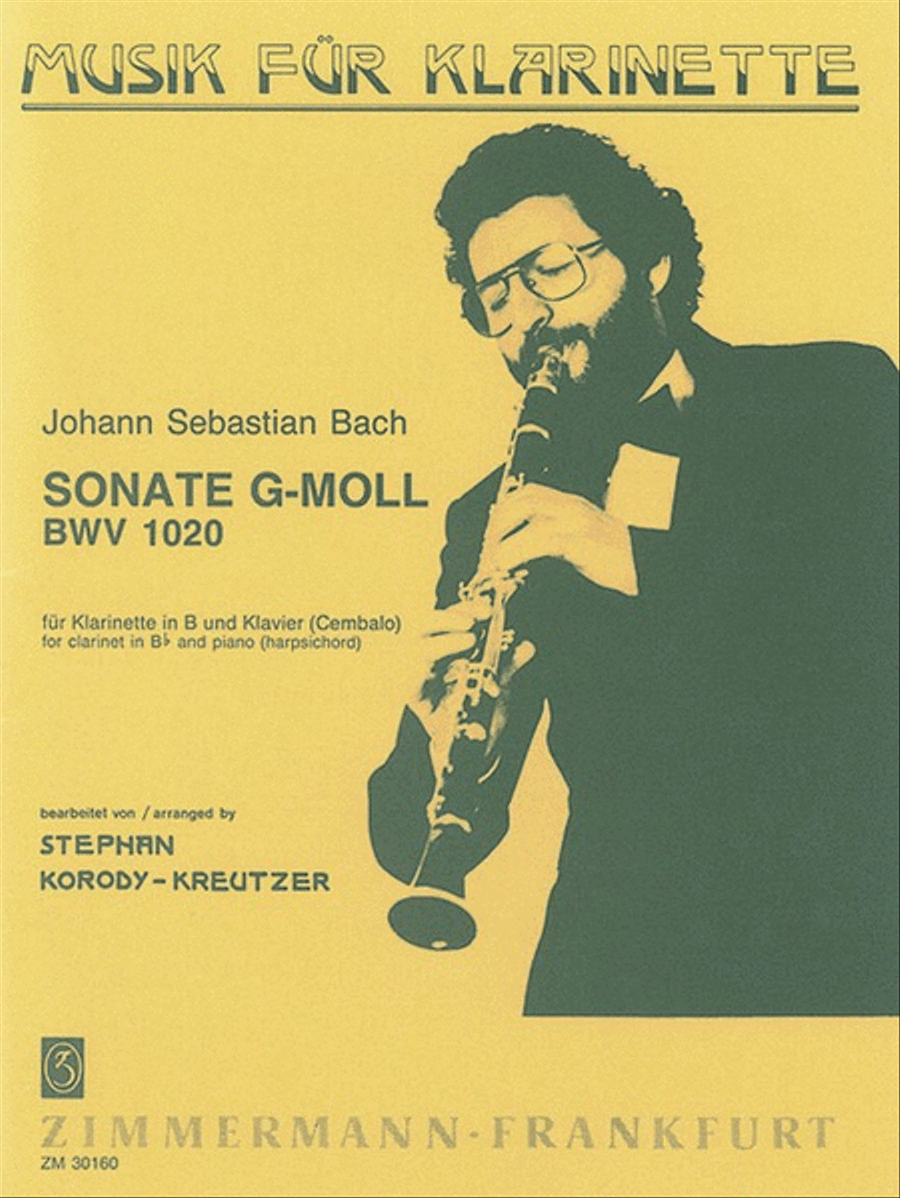 Sonata G minor BWV 1020 B-Flat Clarinet scores gallery preview page 1