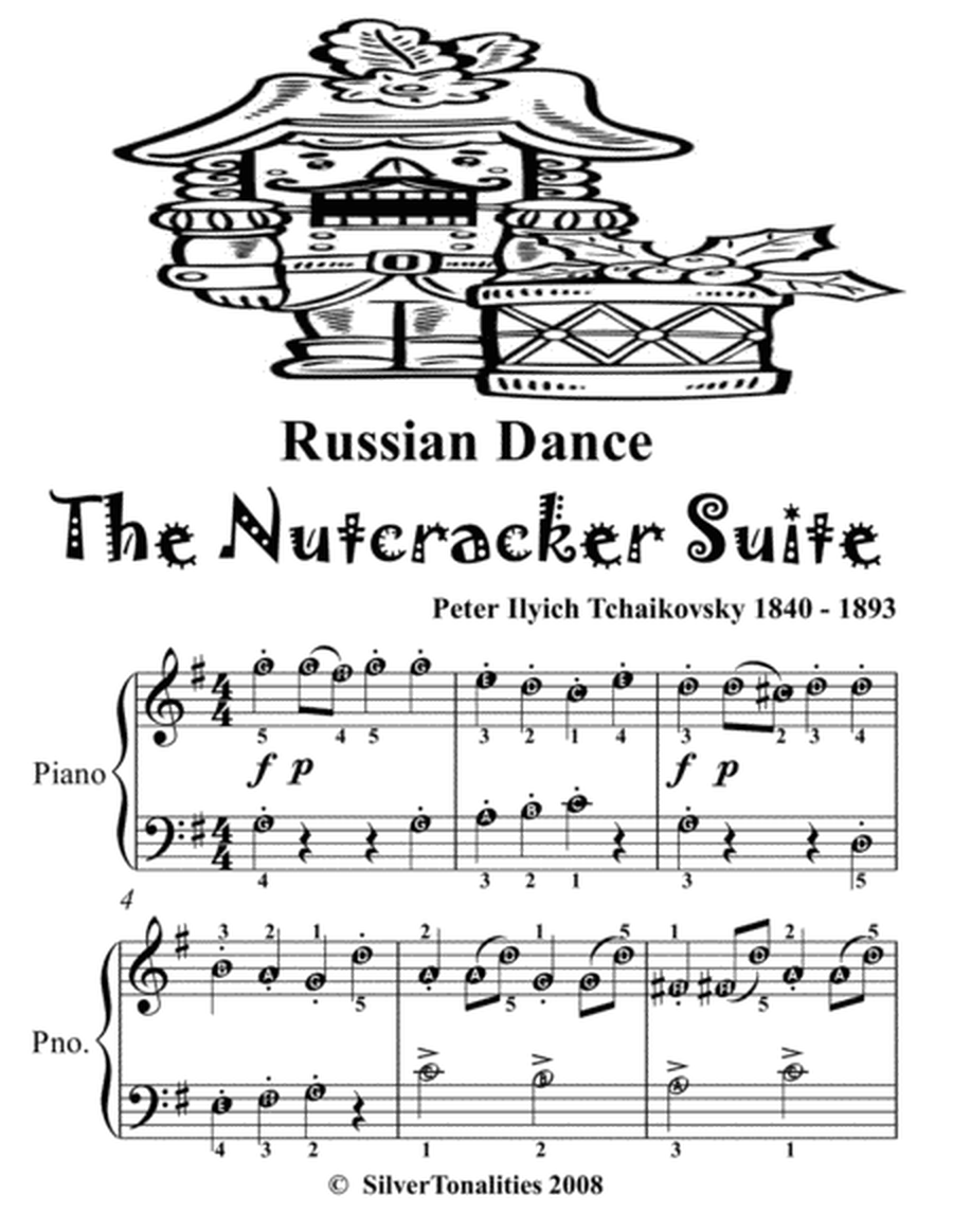Russian Dance the Nutcracker Suite Easy Piano Sheet Music 2nd Edition