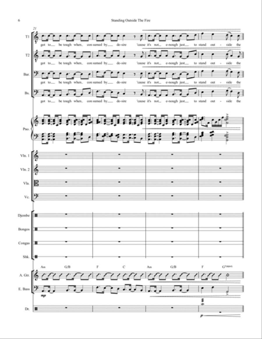 Standing Outside The Fire Large Ensemble scores gallery preview page 6