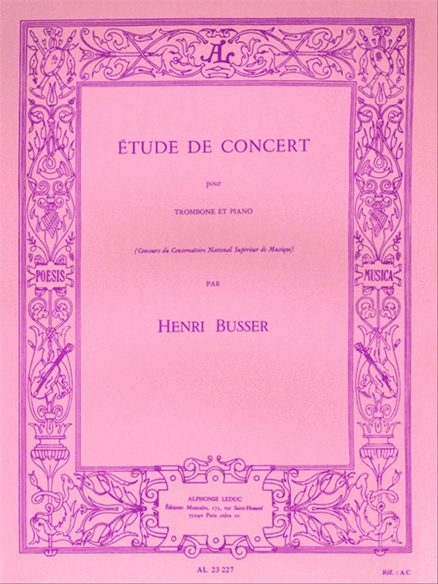 Etudes De Concert Op.79 (trombone & Piano) Piano Accompaniment scores gallery preview page 1