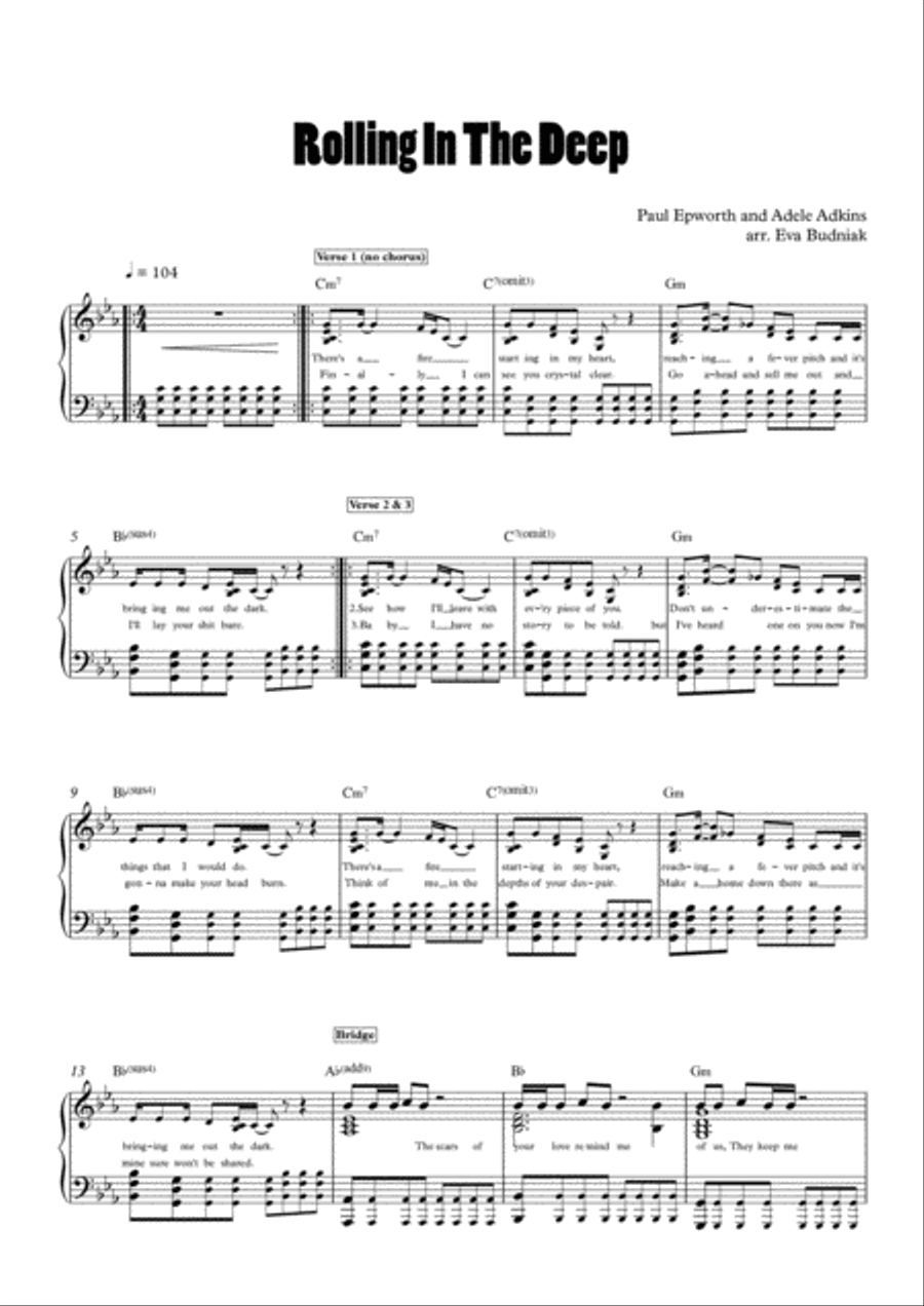 Rolling In The Deep Voice scores gallery preview page 1