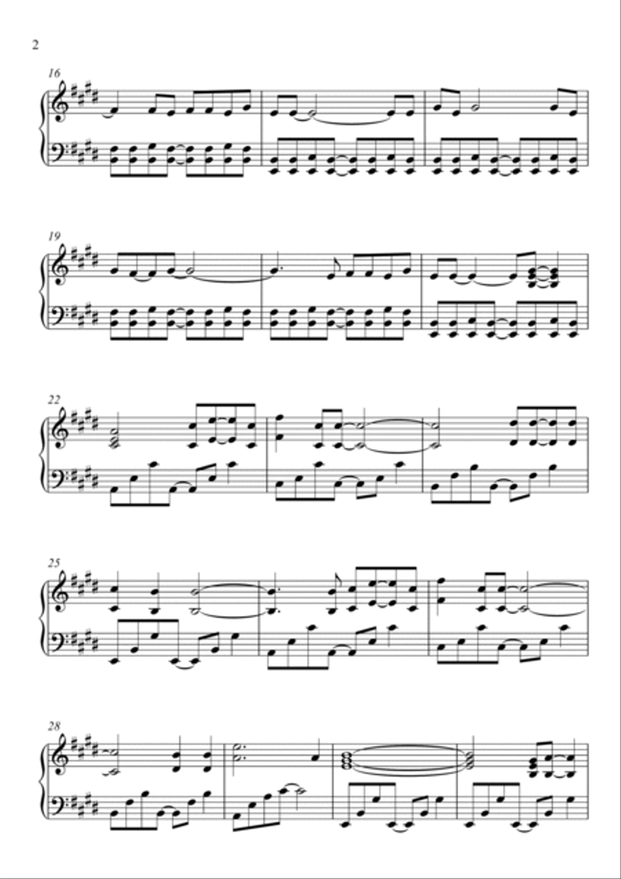 So Far Away Piano Solo scores gallery preview page 2