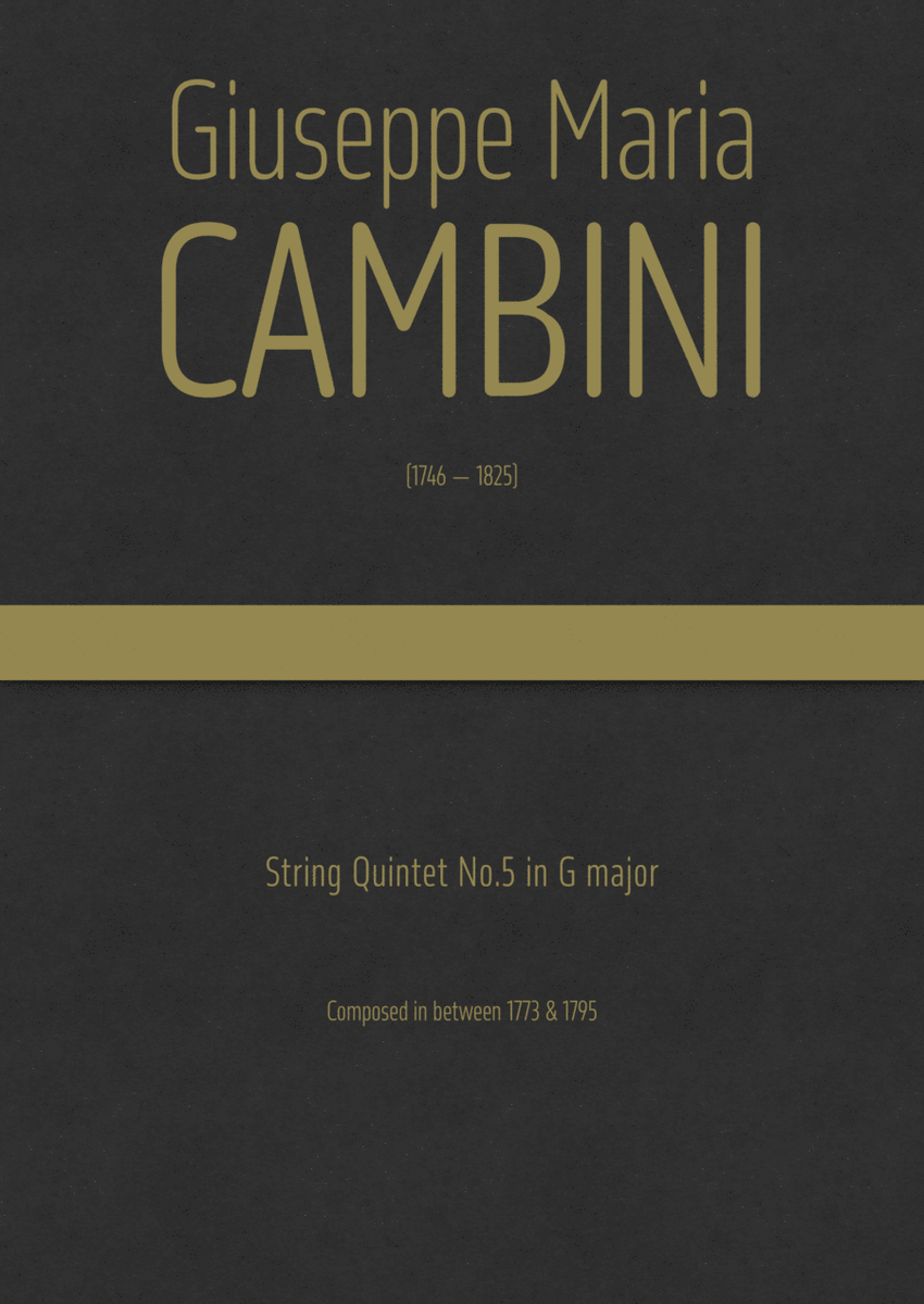Cambini - String Quintet No.5 in G major