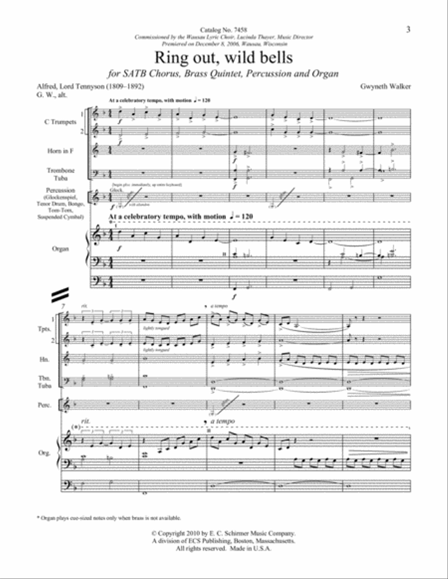 Ring Out, Wild Bells Choir scores gallery preview page 2