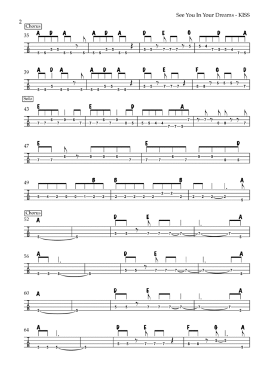 See You In Your Dreams See You In Your Dreams Guitar Tablature scores gallery preview page 2
