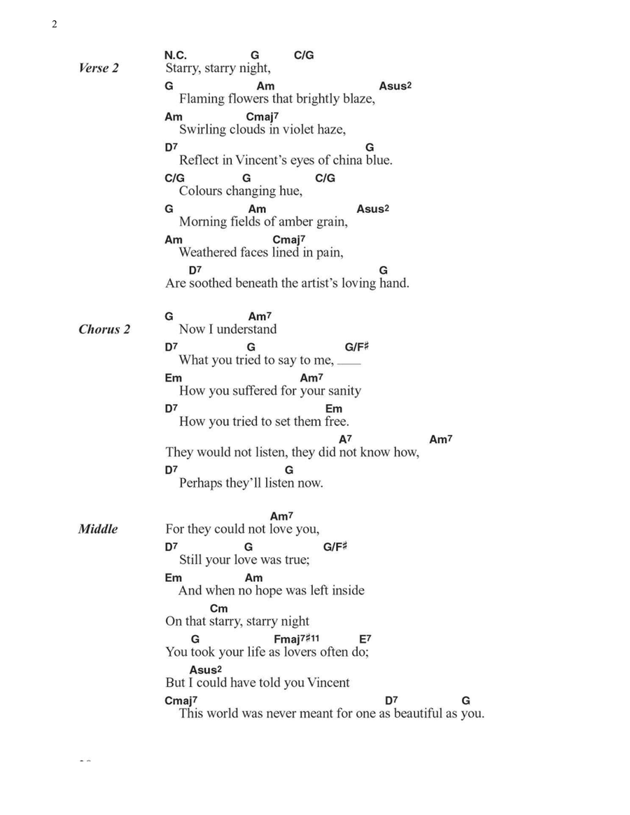 Vincent Vincent Easy Guitar scores gallery preview page 2