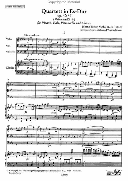 Klavierquartett Nr. 1 in Es-Dur op. 40 / 1