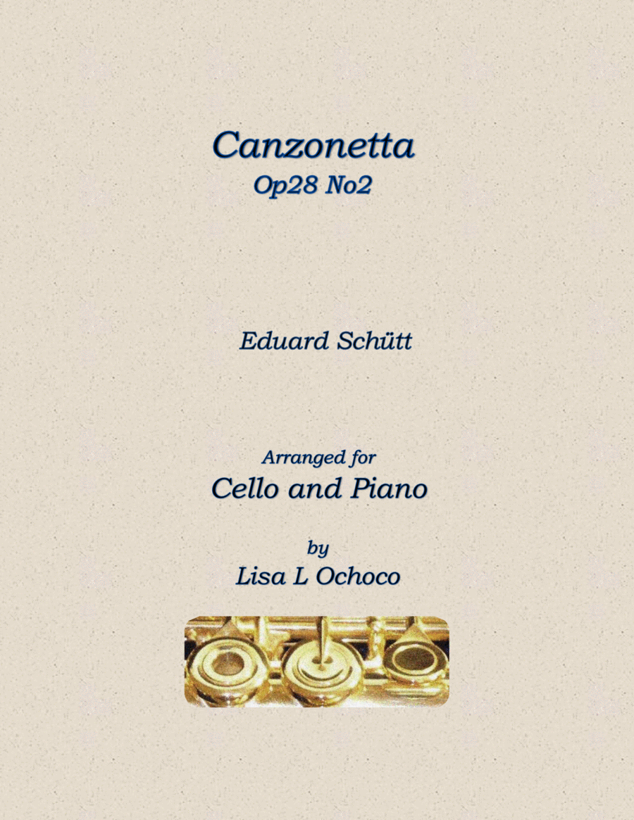 Canzonetta Op28 No2 for Cello and Piano Piano scores gallery preview page 1