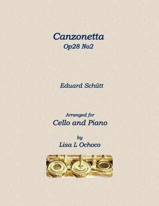 Canzonetta Op28 No2 for Cello and Piano