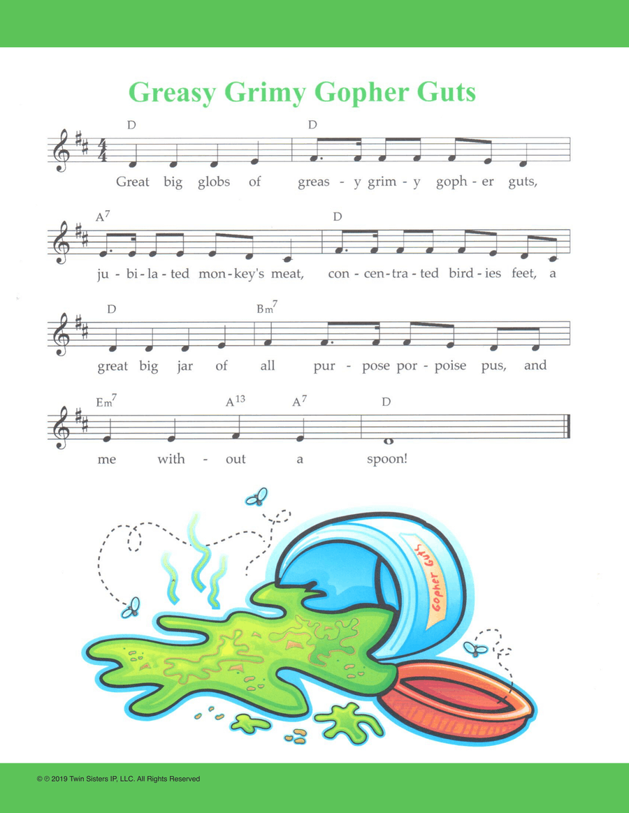 Greasy Grimy Gopher Guts Greasy Grimy Gopher Guts Piano, Vocal scores gallery preview page 1