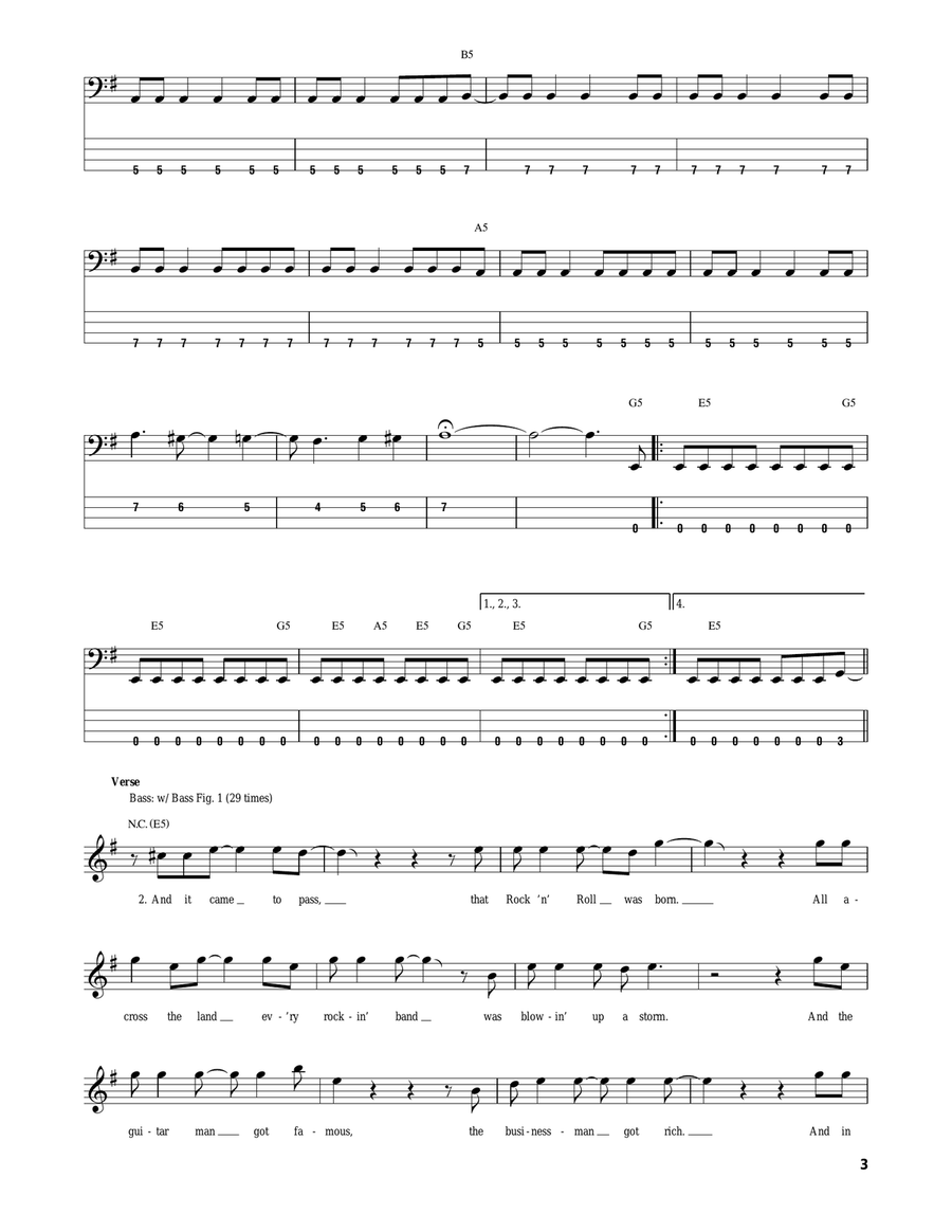 Let There Be Rock Bass Guitar Tablature scores gallery preview page 3