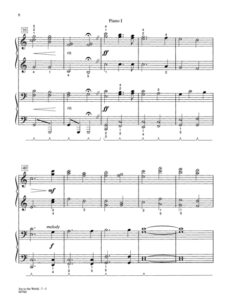 Joy to the World - Piano Quartet (2 Pianos, 8 Hands)