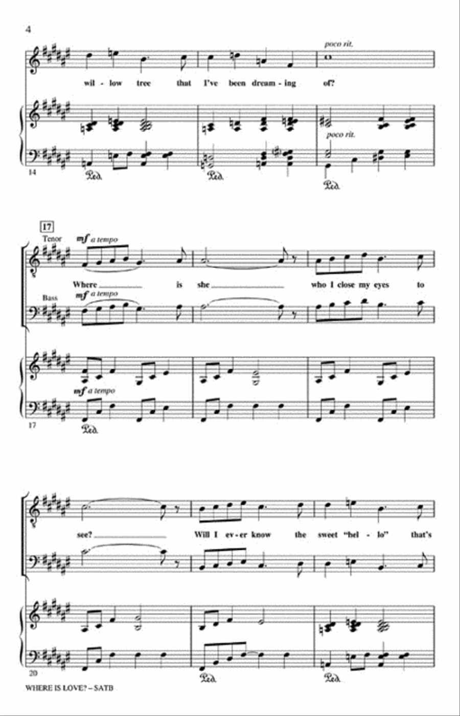 Where Is Love Where Is Love 4-Part scores gallery preview page 3