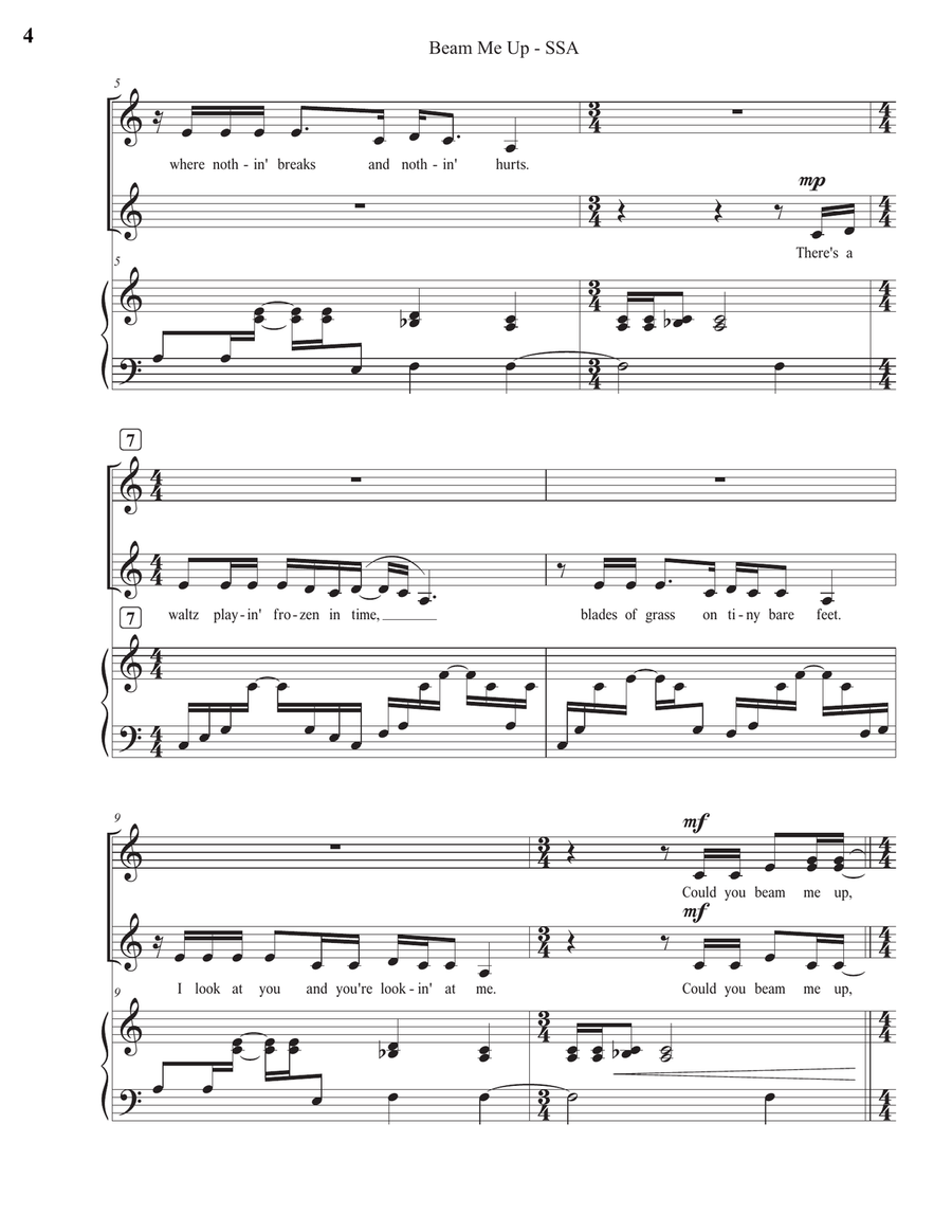 Beam Me Up Beam Me Up SSA scores gallery preview page 4
