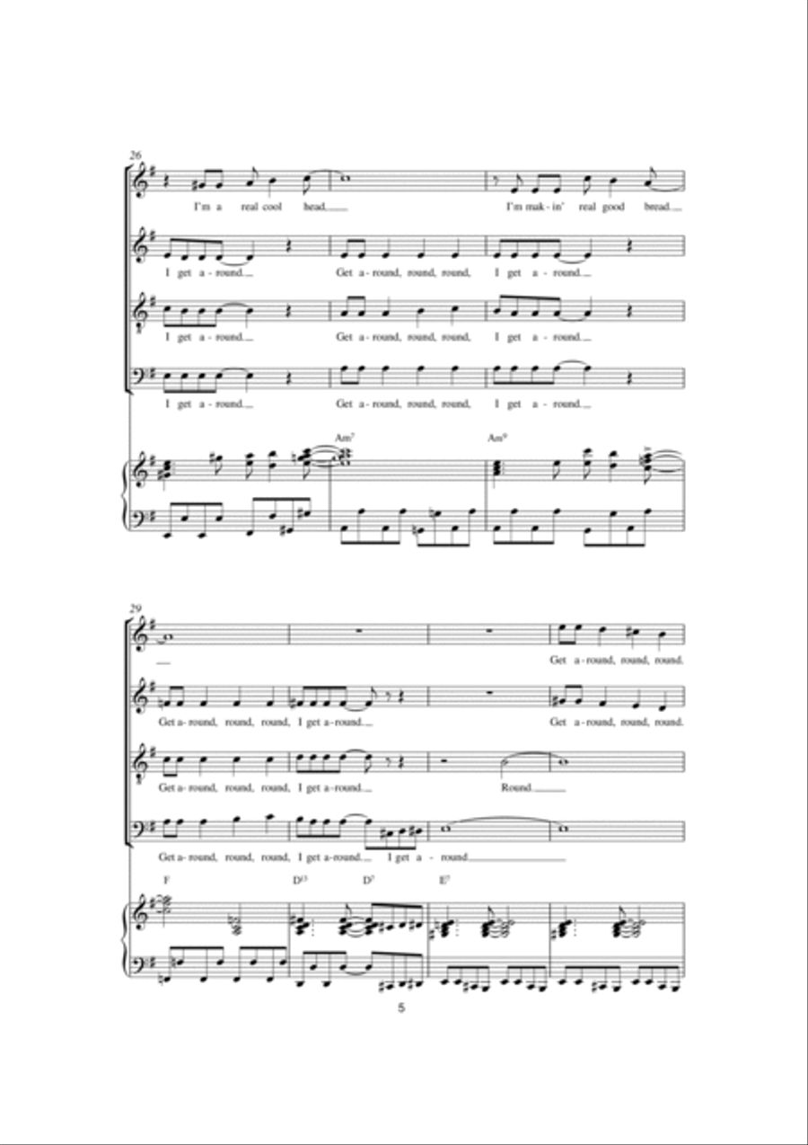 I Get Around (arr. Thomas Lydon) 4-Part scores gallery preview page 5