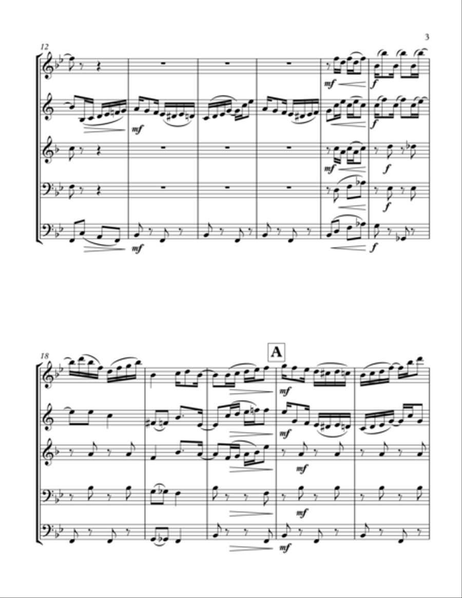 Scott Joplin: Pine Apple Rag for Brass Quintet Brass Quintet scores gallery preview page 3
