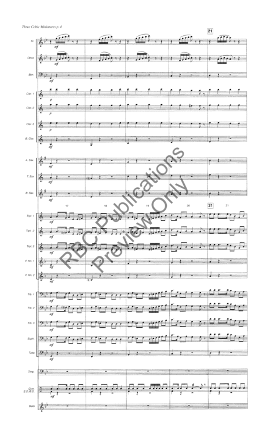 Three Celtic Miniatures (Score) Concert Band scores gallery preview page 7
