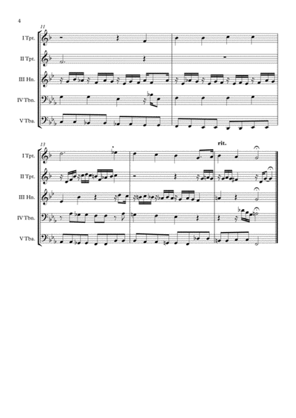 "Ich ruf' zu dir, Herr Jesu Christ BWV 639" (J.S.Bach) Brass Quintet arr. Adrian Wagner image number null