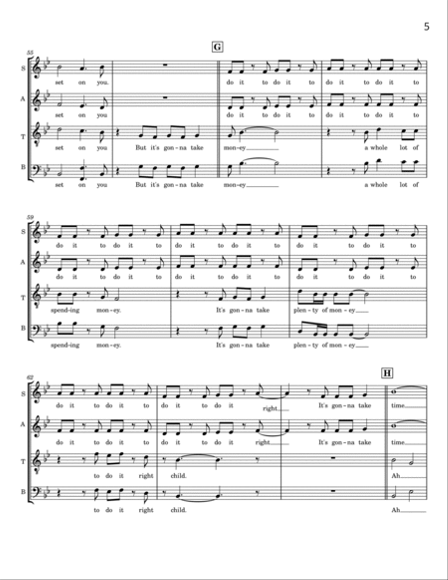 Got My Mind Set On You 4-Part scores gallery preview page 5