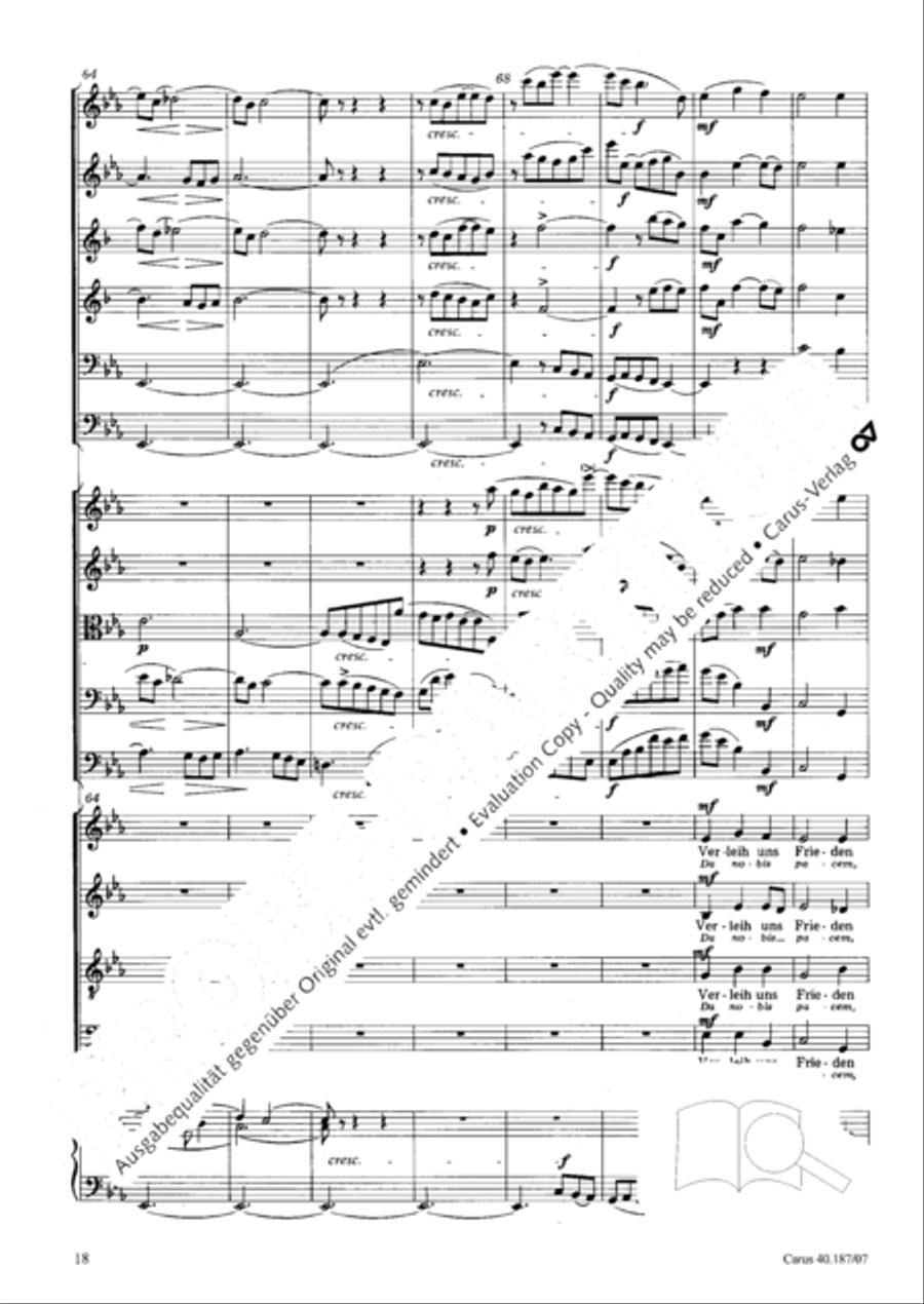 Verleih uns Frieden + Wir glauben all an einen Gott Orchestra scores gallery preview page 19