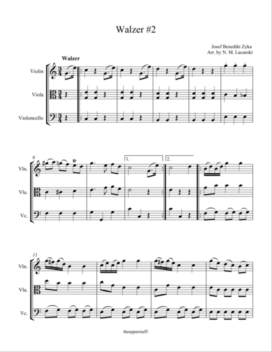 Walzer #2 Walzer #2 String Trio scores gallery preview page 1