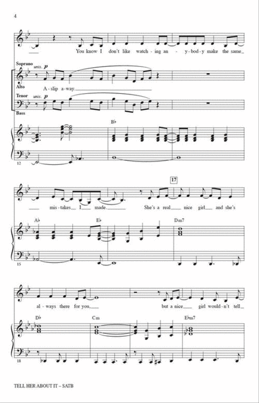 Tell Her About It 4-Part scores gallery preview page 5