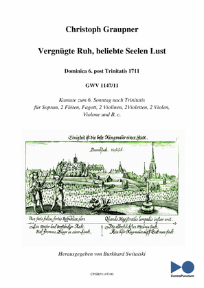 Book cover for Graupner Christoph Cantata Vergnügte Ruh, beliebte Seelen Lust GWV 1147/11