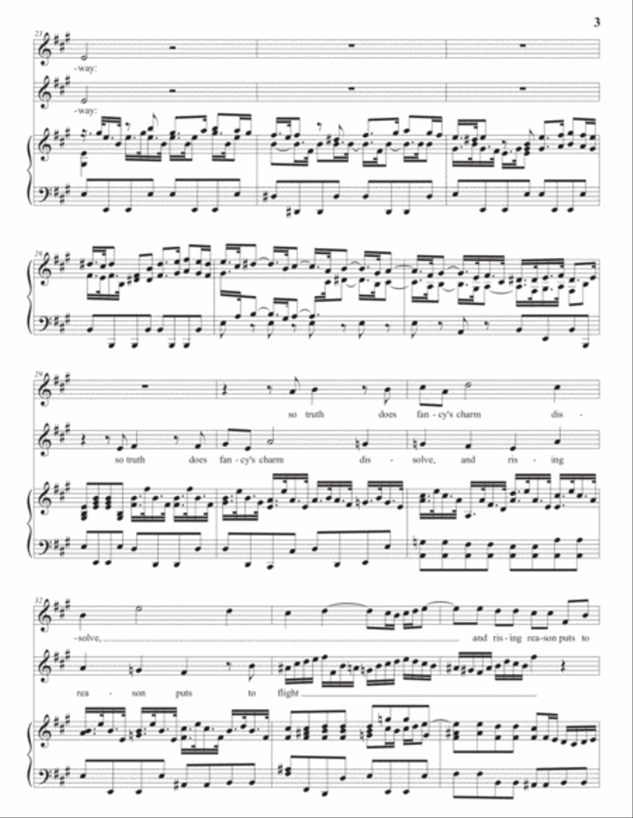 HANDEL: As steals the morn upon the night (transposed to A major) Piano scores gallery preview page 4