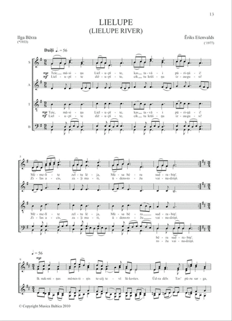 Choral Anthology 1 for Mixed Choir (SATB)