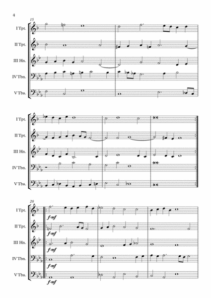 Patiencia PGA 25 (Anthony Holborne) Brass Quintet arr. Adrian Wagner image number null