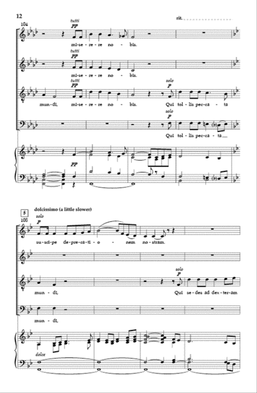 Mass in F Major 4-Part scores gallery preview page 11