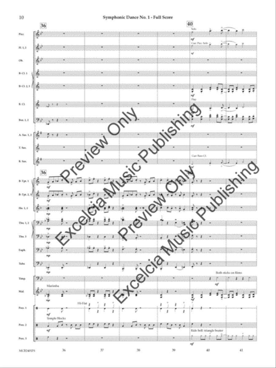 Symphonic Dance No. 1 (Score) Concert Band scores gallery preview page 11
