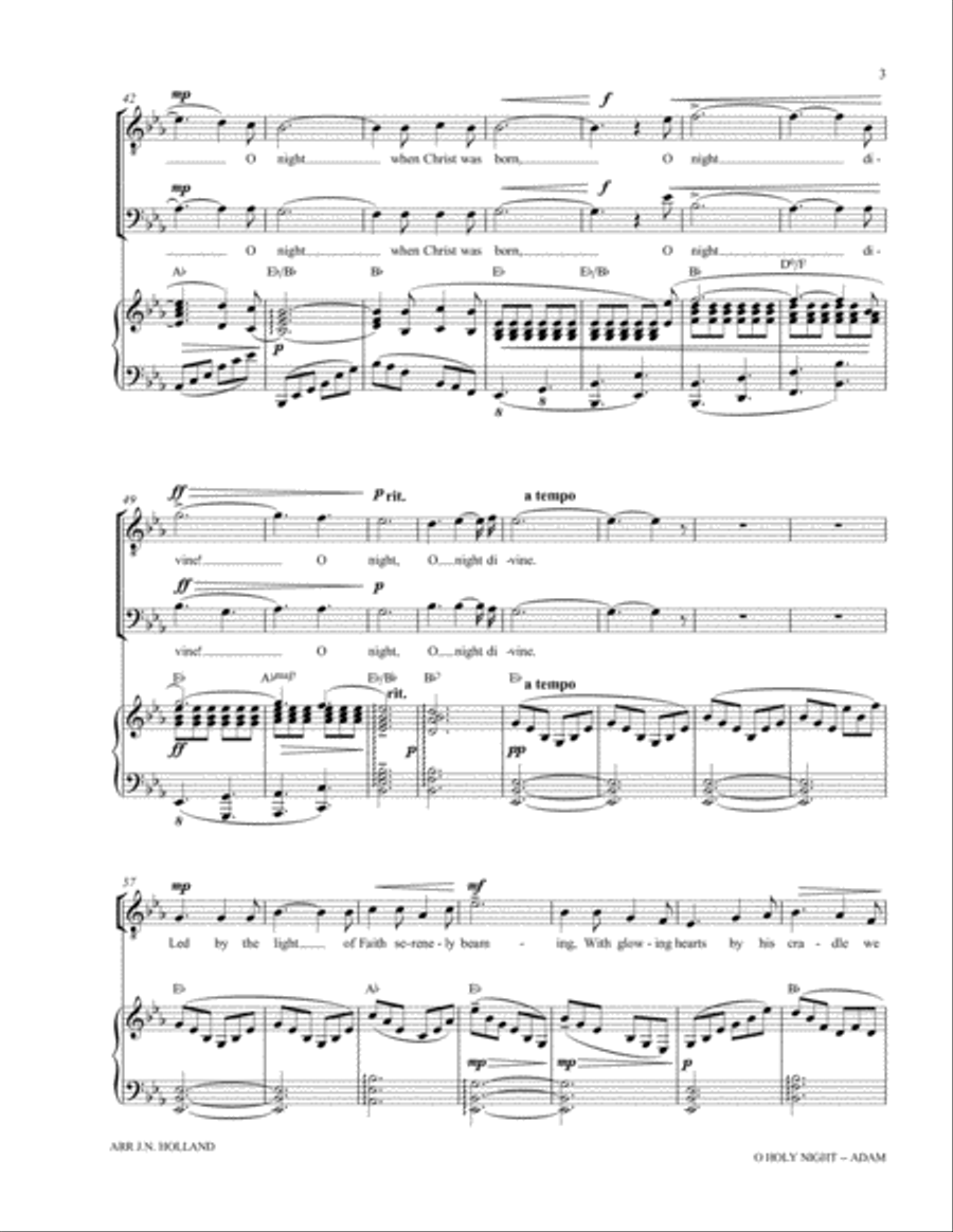 O Holy Night (Cantique de Noel) Adolphe Adam Duet for Baritone and Tenor O Holy Night (Cantique de Noel) Adolphe Adam Duet for Baritone and Tenor Piano scores gallery preview page 5