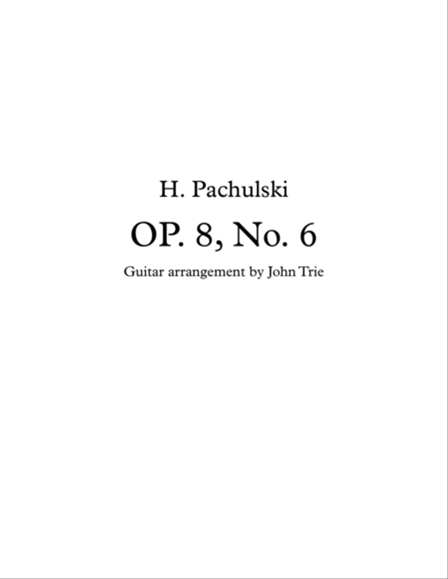 Opus 8, No. 6 - tab Classical Guitar scores gallery preview page 1