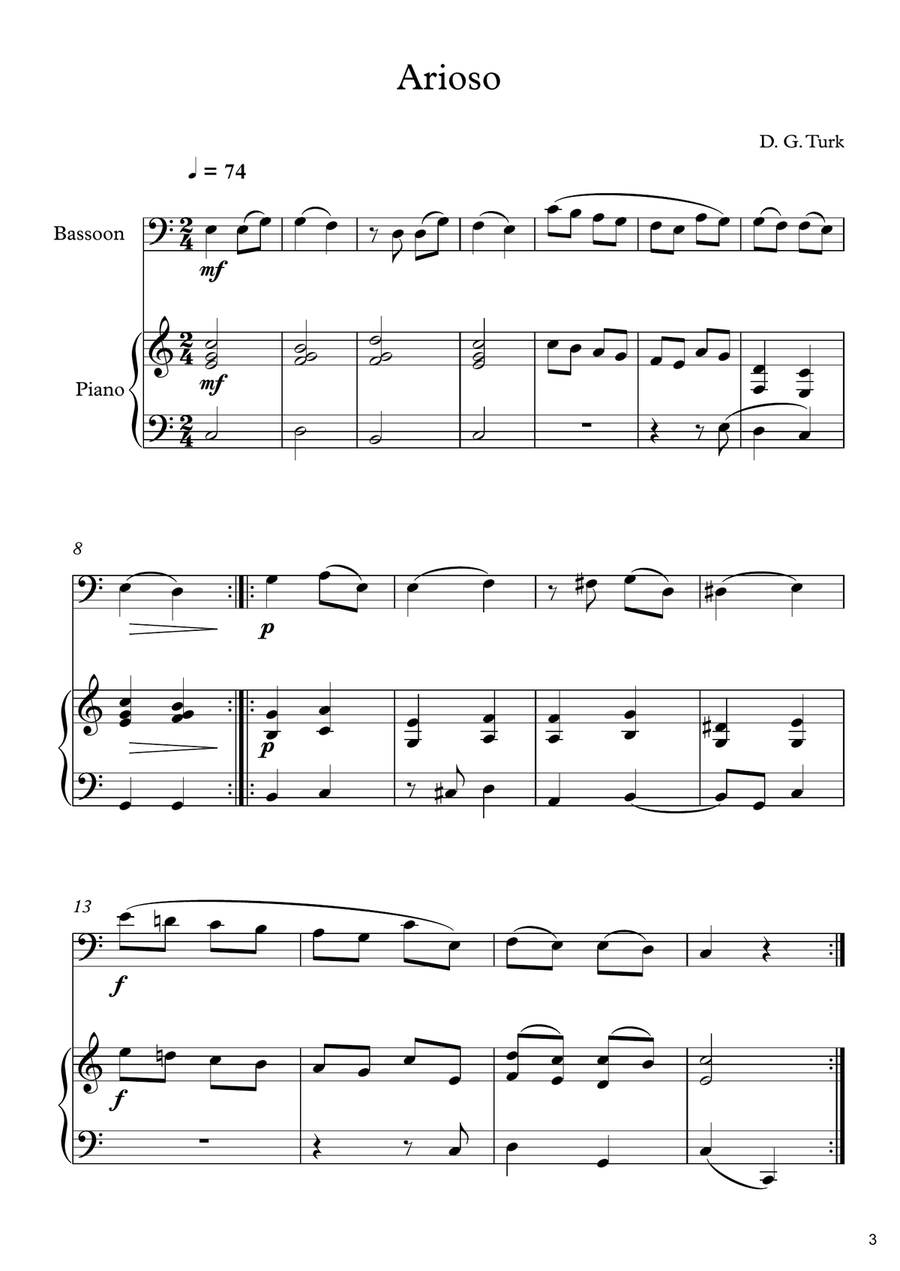 Famous store bassoon pieces