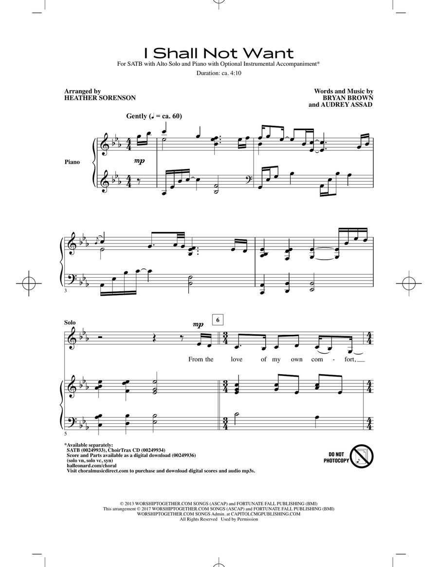I Shall Not Want I Shall Not Want 4-Part scores gallery preview page 1