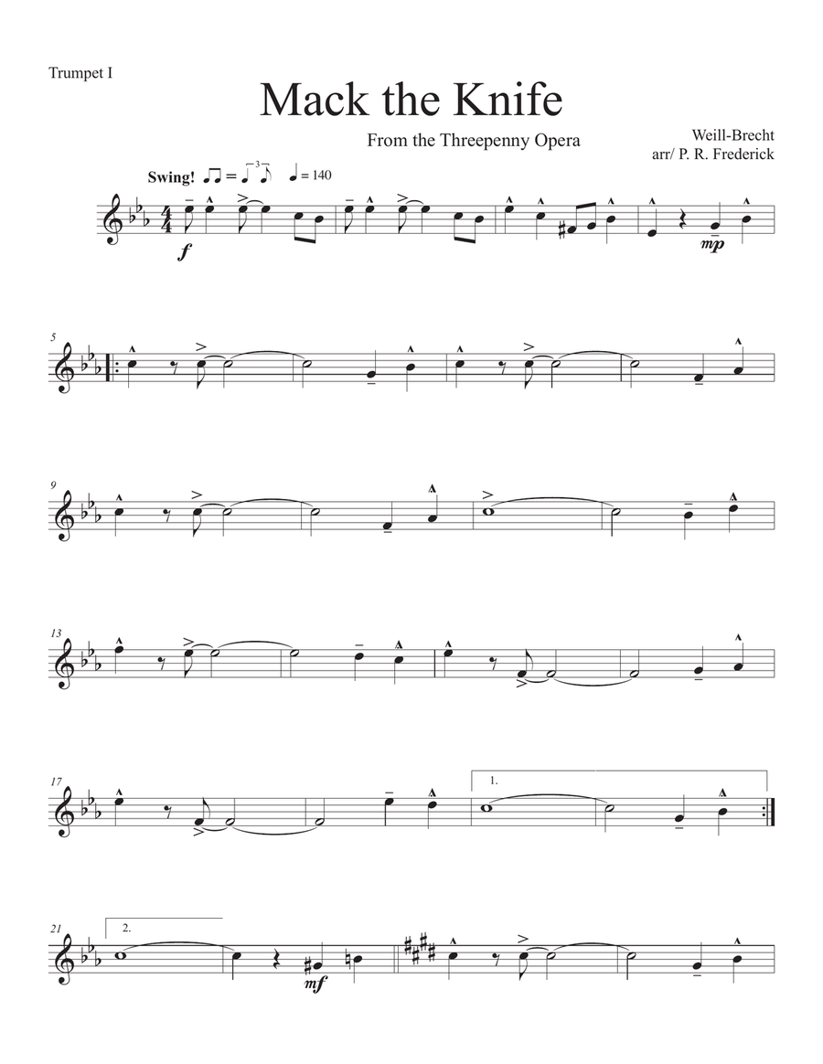 Mack The Knife Trumpet Duet scores gallery preview page 3