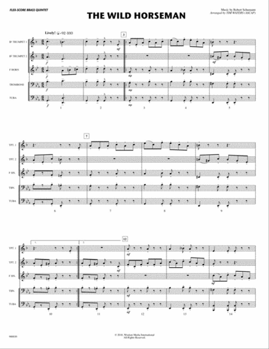 The Wild Horseman (for Flex Brass Quintet) Brass Quintet scores gallery preview page 1