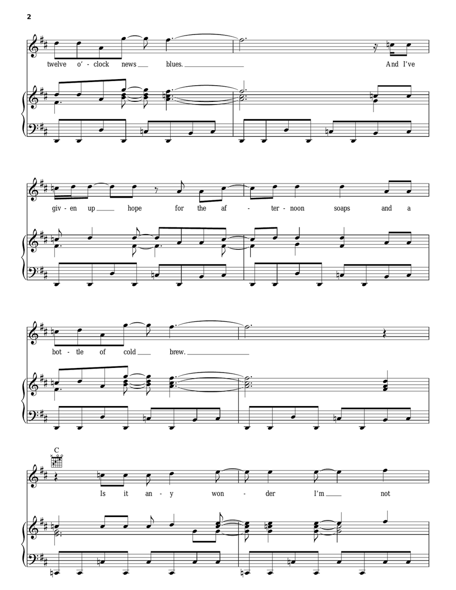 Too Much Time On My Hands Piano, Vocal, Guitar scores gallery preview page 2