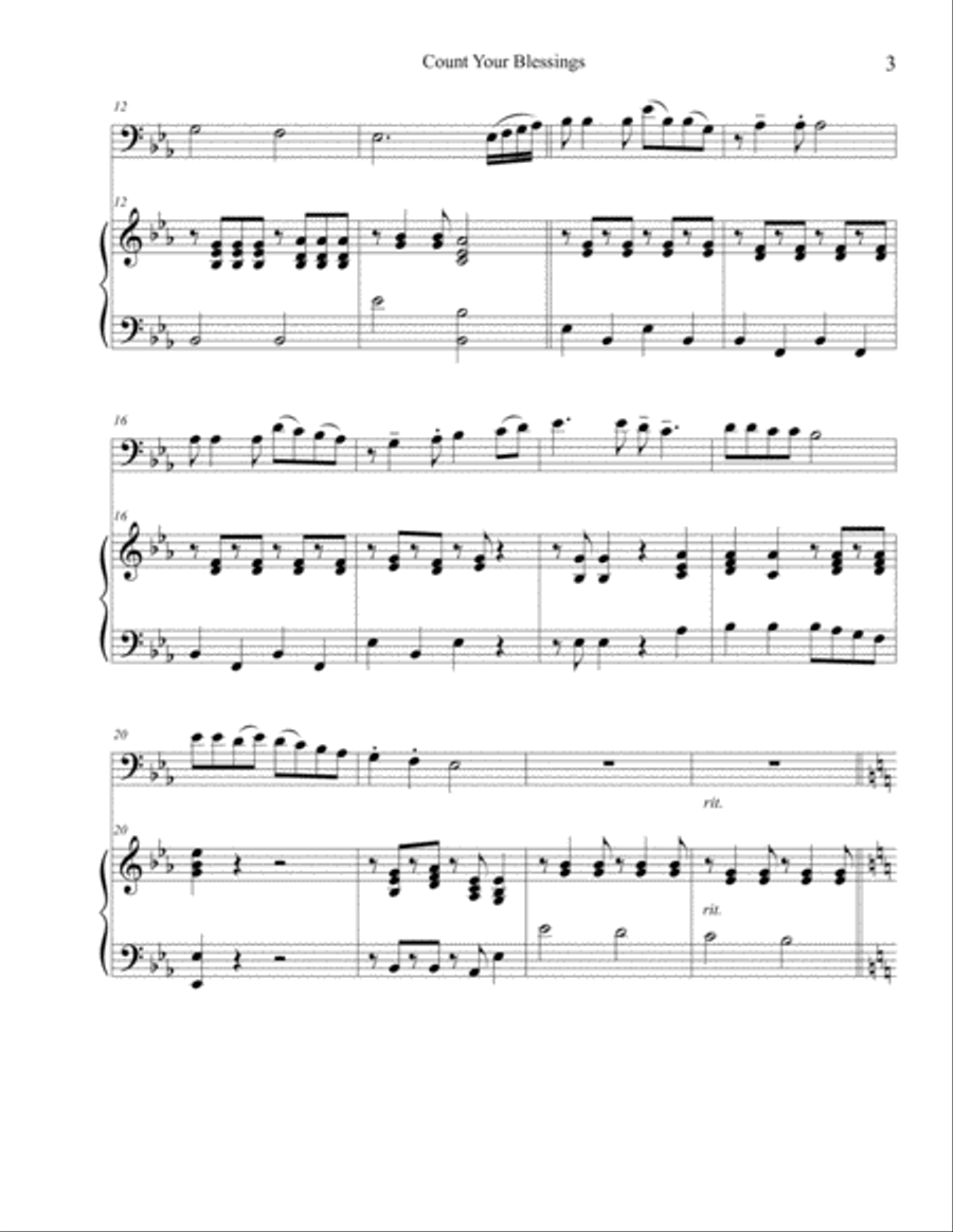 Count Your Blessings - Cello Piano scores gallery preview page 3