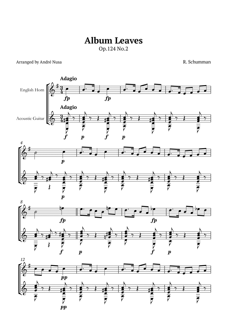 Album Leaves Op.124 No.2 English Horn scores gallery preview page 1