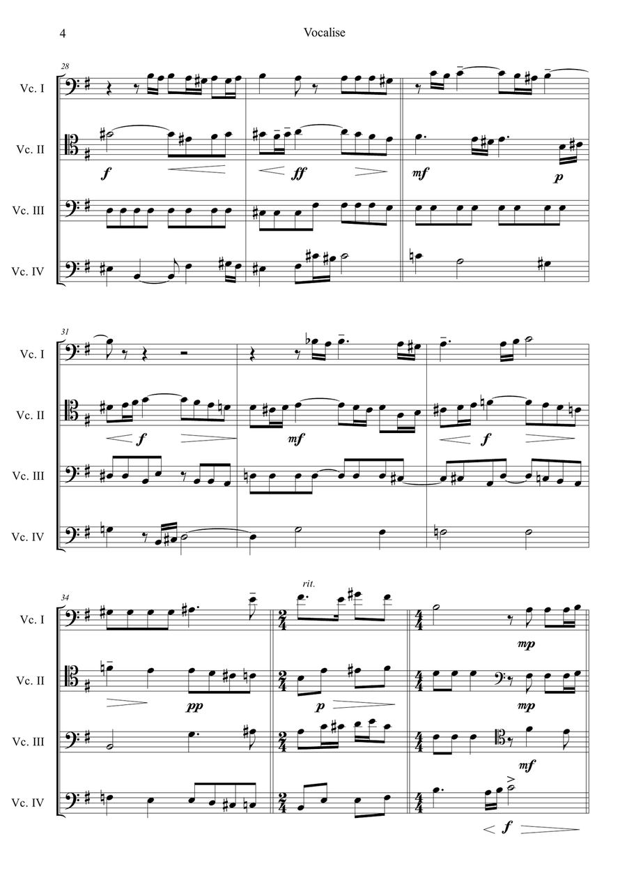 Vocalise Op.34, No.14 Score - Digital Sheet Music page 4