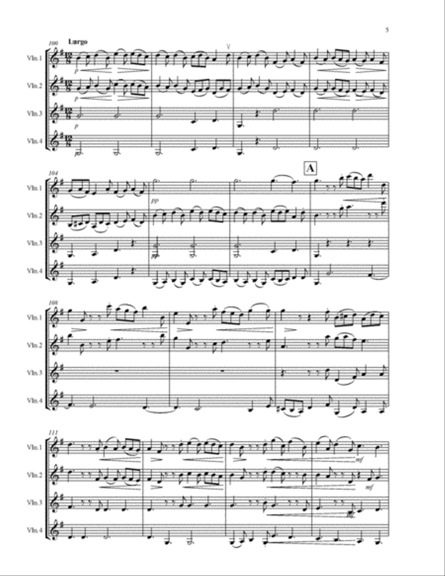 Corelli Christmas Concerto for 4 violins with score & parts Violin Solo scores gallery preview page 5
