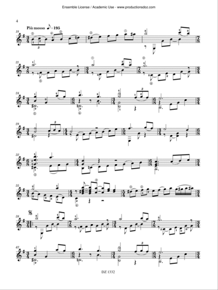 Tres Danzas Classical Guitar scores gallery preview page 4