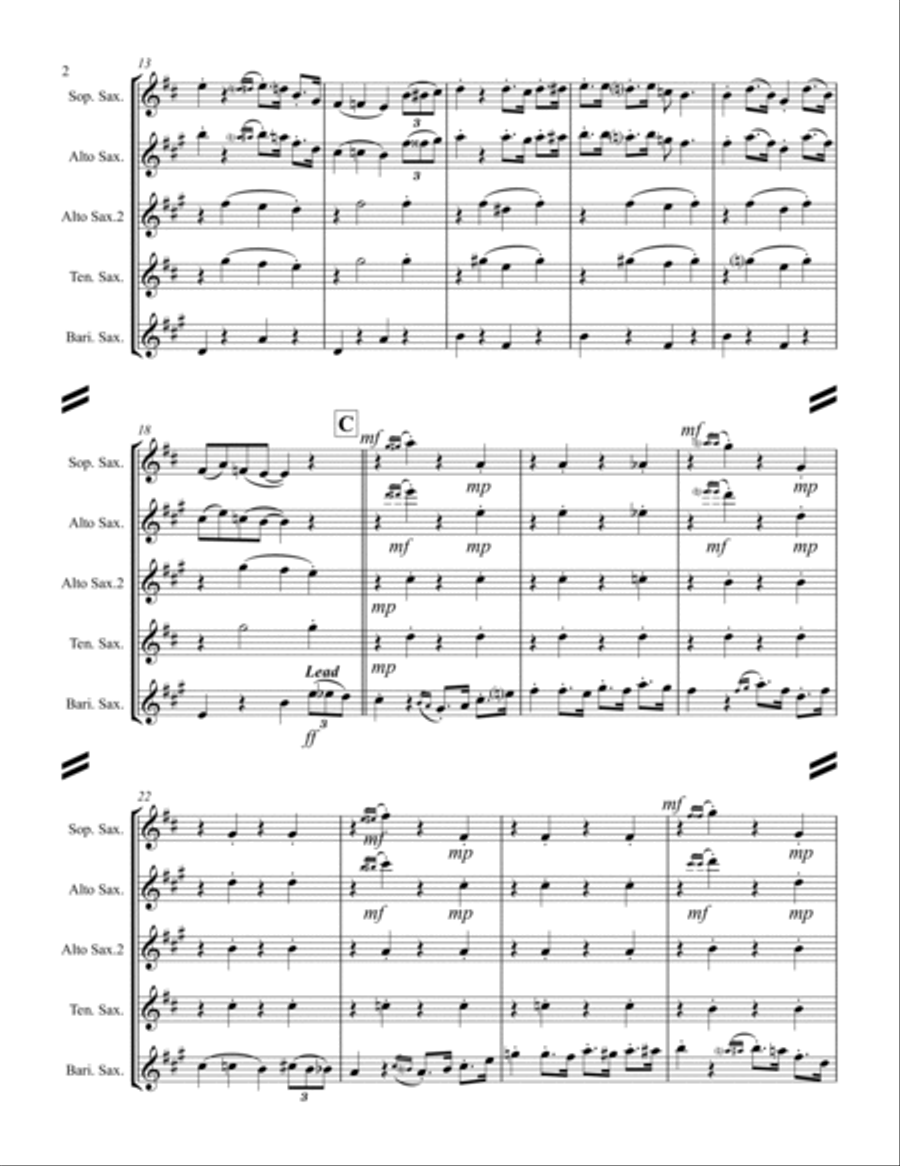 Bubbles In The Wine Saxophone Quartet scores gallery preview page 3